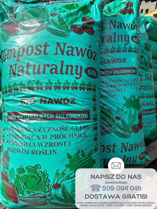 Kora Sosnowa Ziemia Torf Nawóz Dostawa gratis Wyszków okolice !