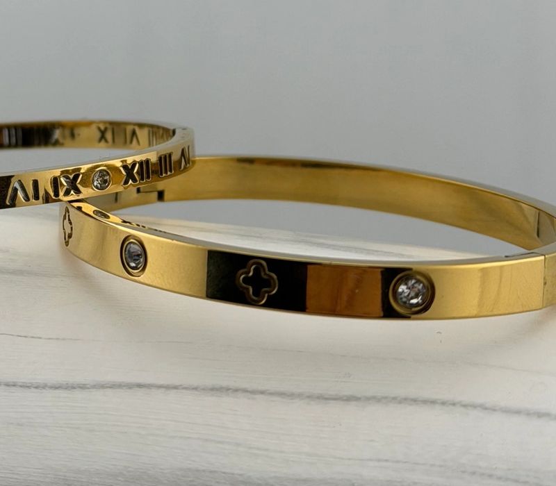 Pozłacana Bransoletka Clover Bangle