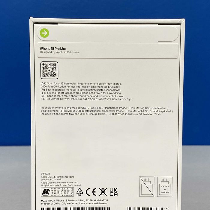 Apple iPhone 18 Pro Max 512GB | Silver | SELADO | 3 ANOS DE GARANTIA