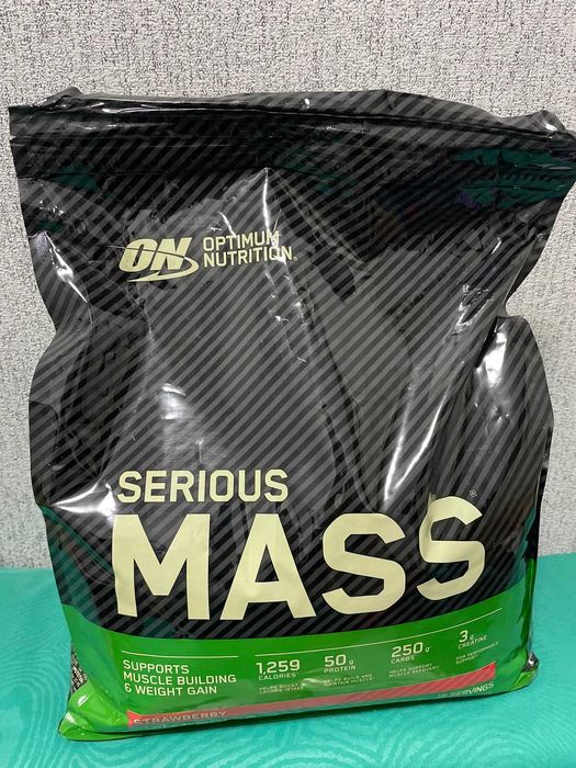 Гейнер Optimum Nutrition Serious Mass. 4,54 кг Полуниця-до 2027 року
