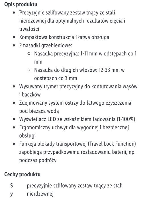 Nowy trymer do włosów i brody Cien