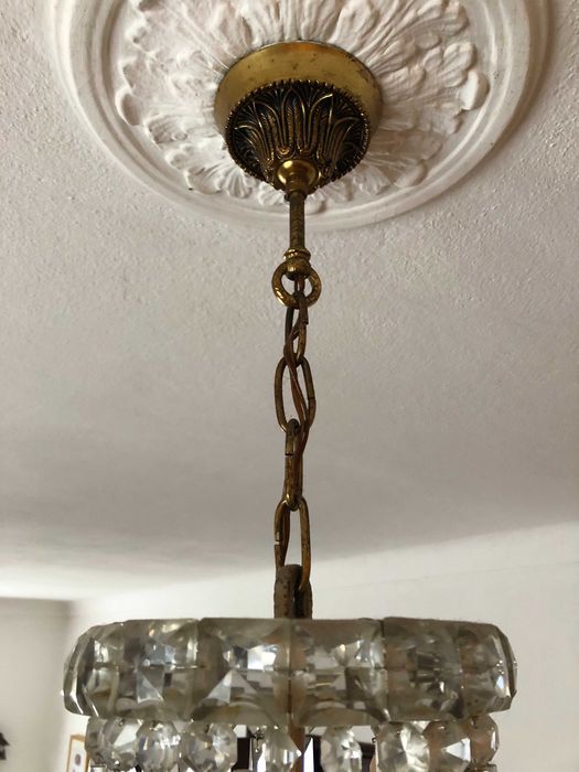 Candeeiro / Lustre de cristal impecável e de excelente qualidade