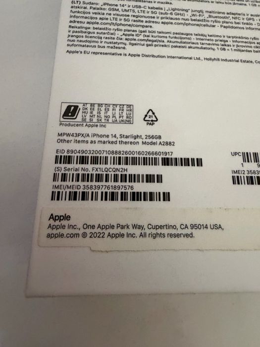 iPhone 14 256gb Starlight Idealny