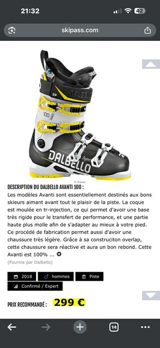 Лижні боти черевики ботинки лижі Dalbello