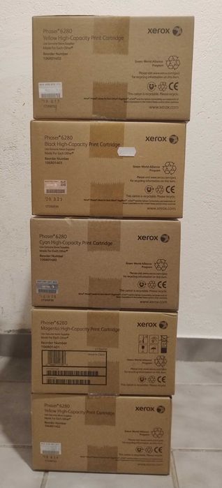 Tonery marki Xerox Phaser 6280, 5 sztuk żółty, magenta, czarny i cyan