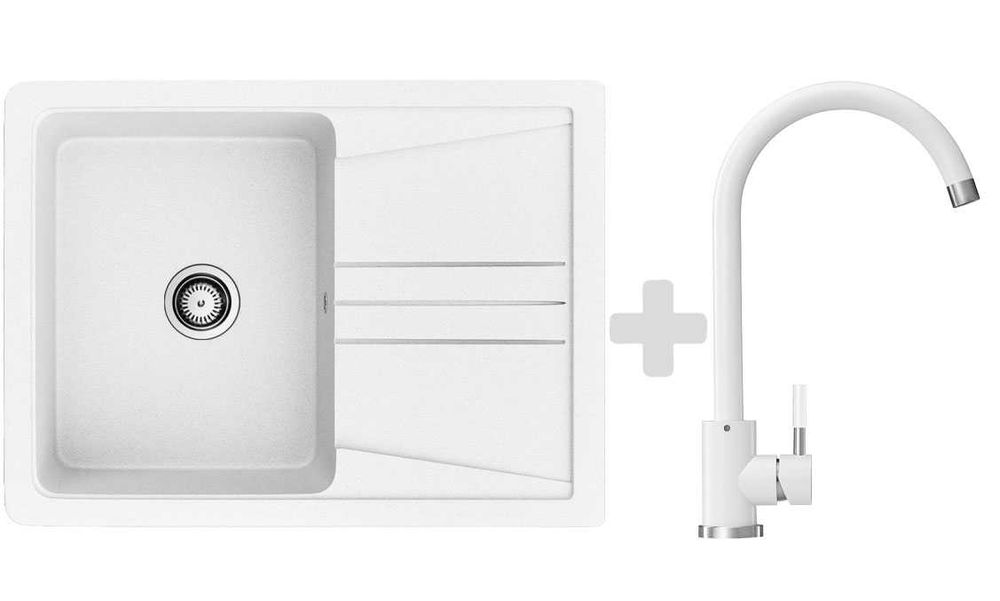 Кухонная мойка гранитная Stella Elegant 60, ВСЕ ЦВЕТА + Кран Бесплатно