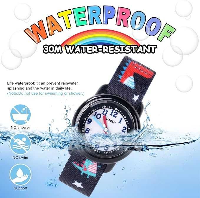 Zegarek dziecięcy Vicloon, wodoodporny, 3D, dinozaury