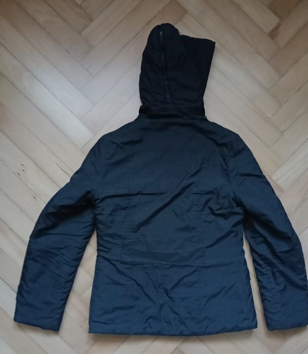 NOWA Czarna kurtka zimowa ciepła kaptur rozsuwany