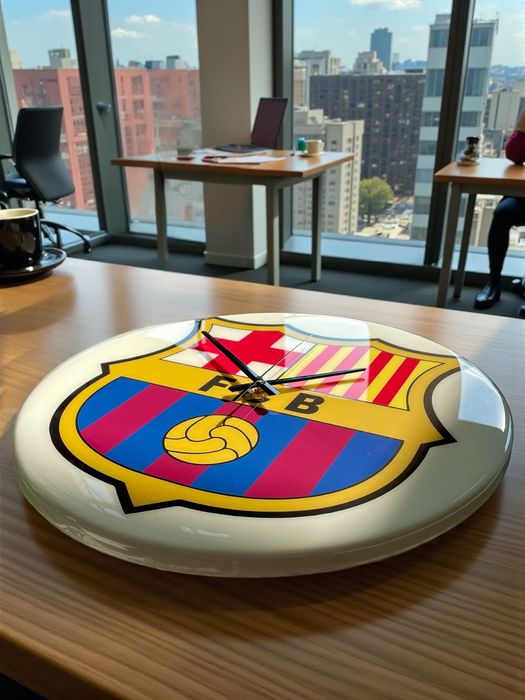 Zegar ścienny z logo FC Barcelona z żywicy epoksydowej–45 cm | Premium