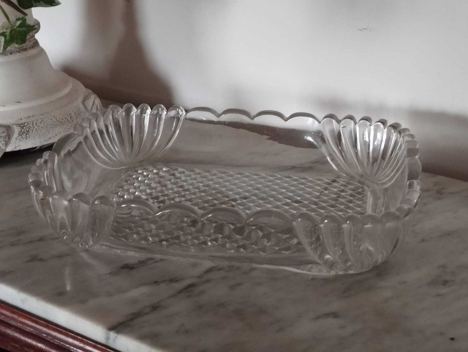 Travessa Vidro Prensado Francês Séc. início XX