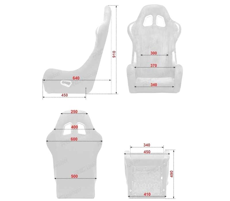 BAQUET BACKET DESPORTIVA REPLICA PRETA ESTILO EVO
