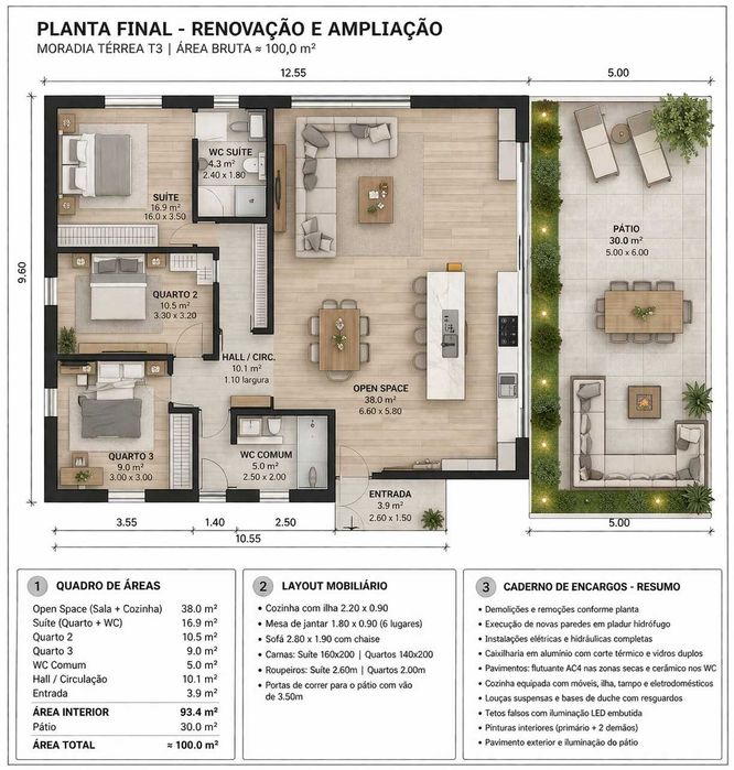 Moradia T6+6 + terraço - Lote 260m2 | Rendimento - Excelente investimento