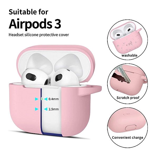 Etui Tech-Protect Silicone Hook na Apple AirPods 3 - różowe