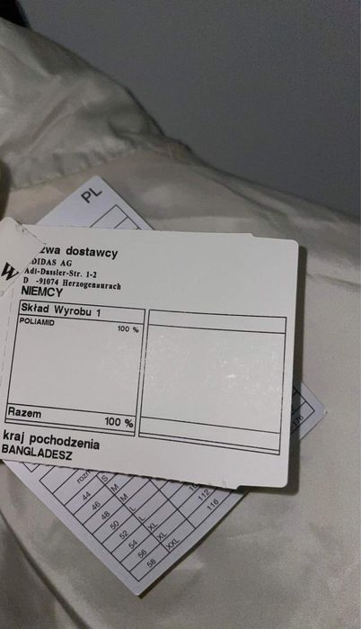 Beżowo/biała kurtka pikowana ADIDAS