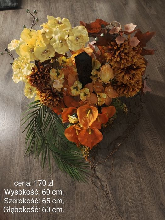 Kompozycja LED solar grób cmentarz