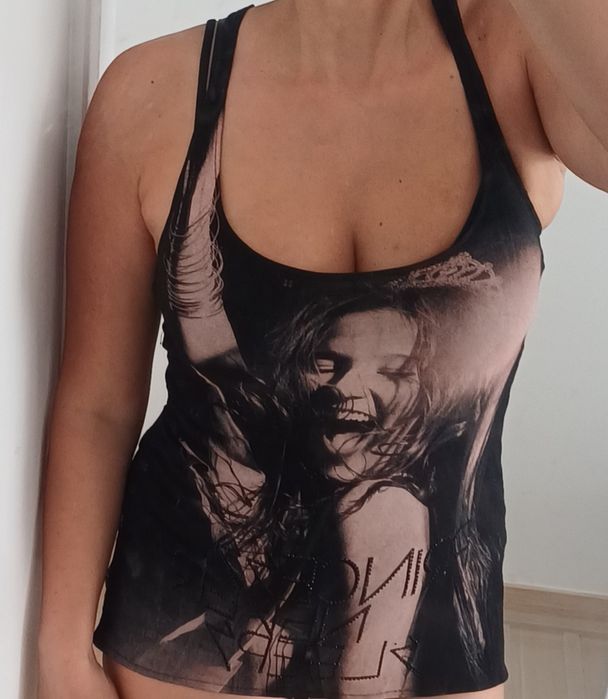 Top estampado/rendado - M