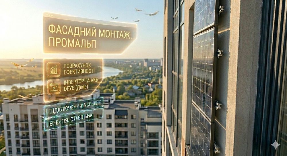 Монтаж сонячних панелей та систем резервного живлення