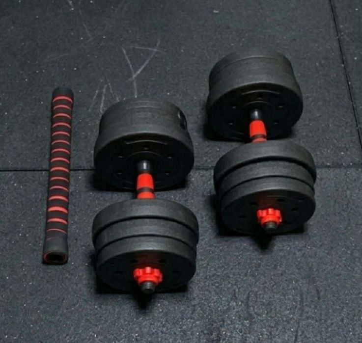 Ciężarki 2x10 kg 20 kg hantle bitumiczne regulowane sztanga obciążenie