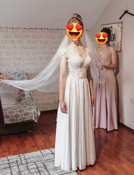 Welon biały ślubny 160 cm