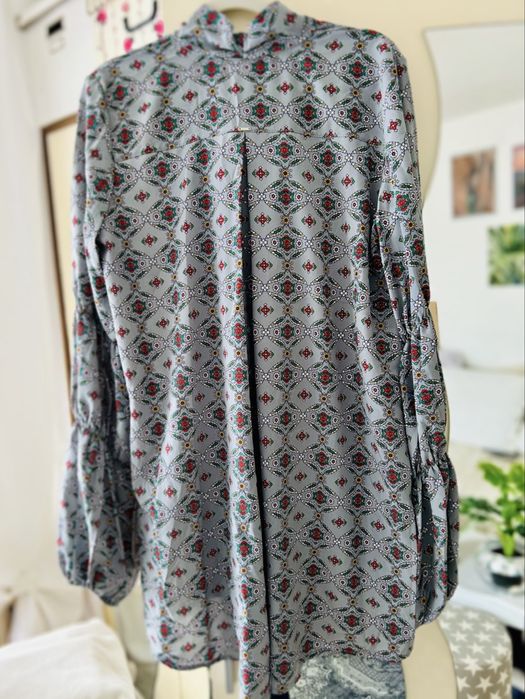 Nowa długa lejąca koszula boho z czokerem i kokardą by o la la!