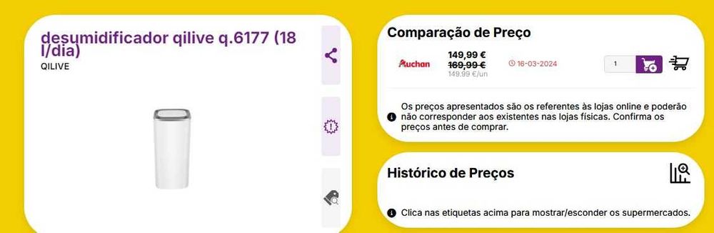 Desumidificador Qilive modelo Q.6177