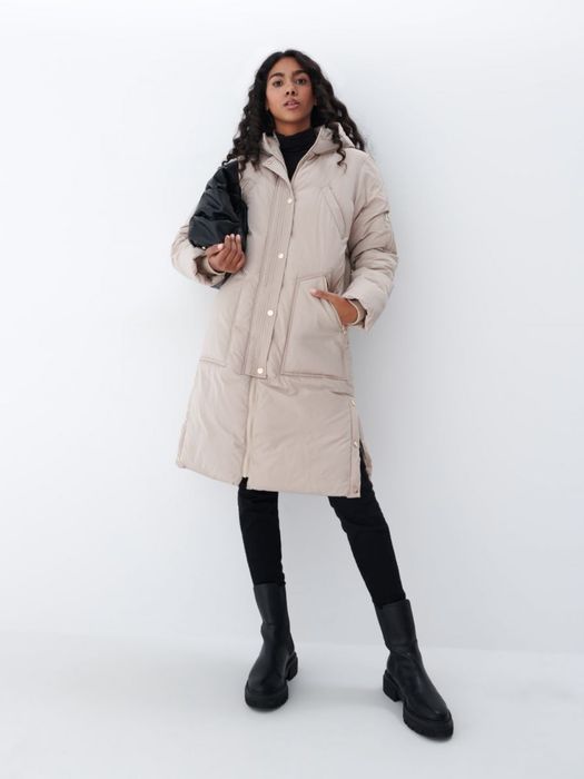 Куртка пальто жіноче Mohito бежеве пуховик