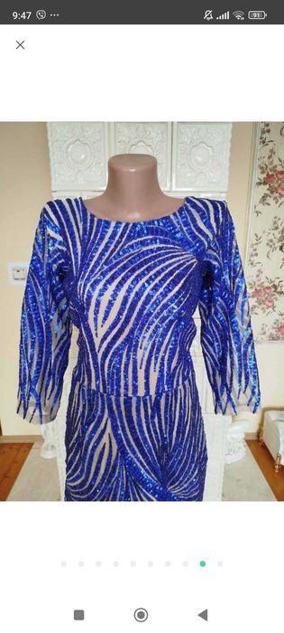 Шикарна вечірня сукня розшита паєтками