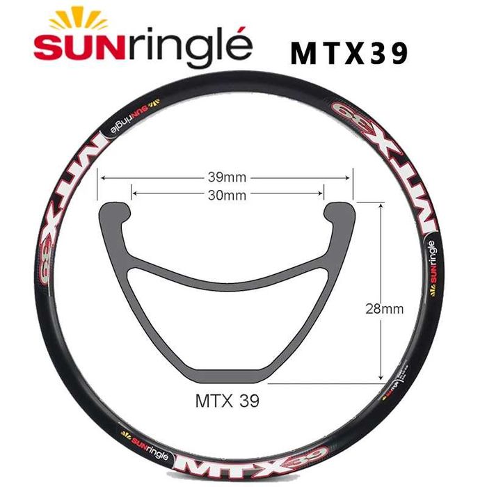 Новий Обод 26", 27.5" MTX39 36H зварний шов, чорний