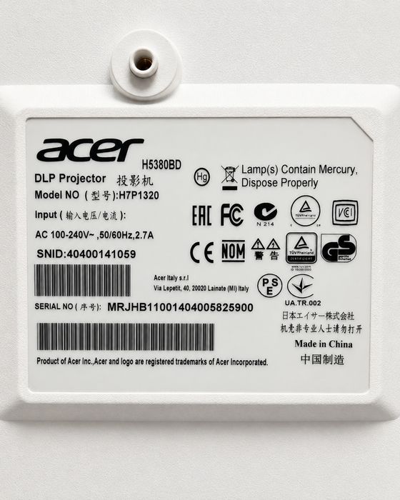 projetor Acer H5380BD