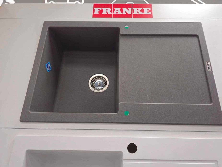 Zlew z ociekaczem jednokomorowy kamienny szary