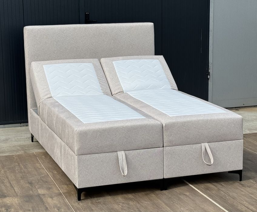 Łóżko kontynentalne 140x200 Relaks regulowany zagłówek materac