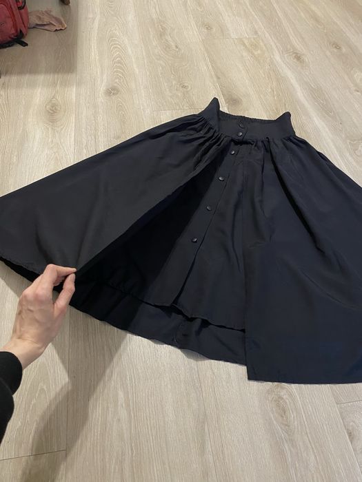 Чорна вінтажна міді спідниця на гудзиках ретро вінтаж