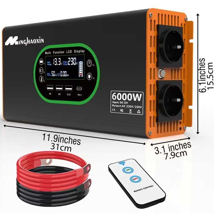 Инвертор напряжения  Minghaoxin 6000W с чистой синусоидой, хорошее качество,хорошая цена