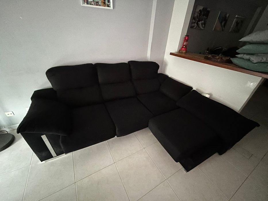 Sofa  preto com chaise longue