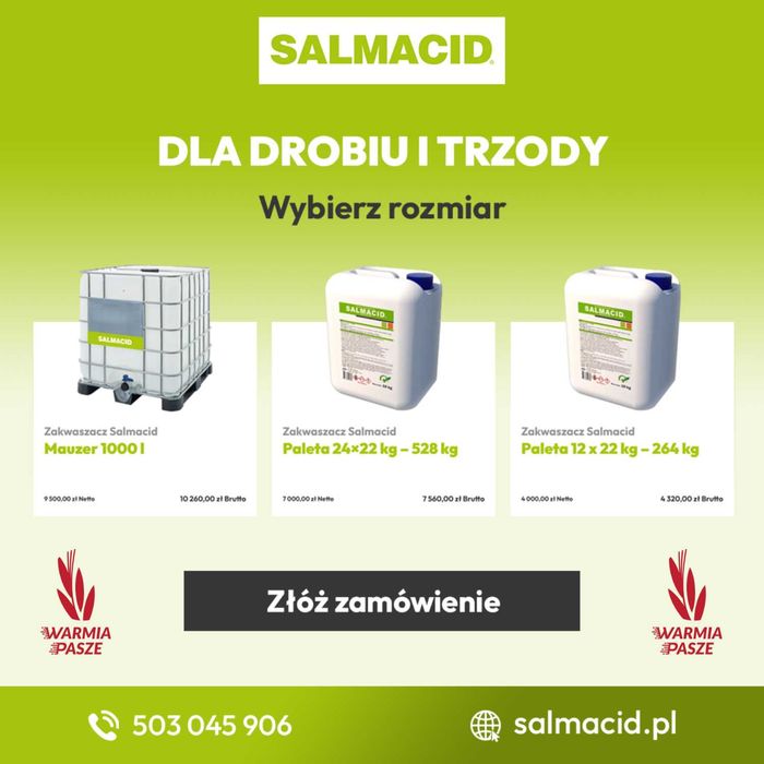 SALMACID zakwaszacz wody mauzer 10000 kg DOSTAWA GRATIS woda zwierząt