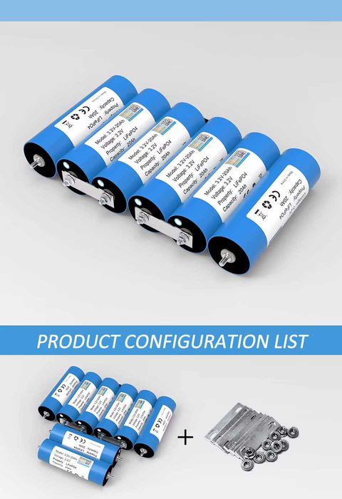 Pilhas Lifepo4 C40 de 3,2 V de 20 Ah