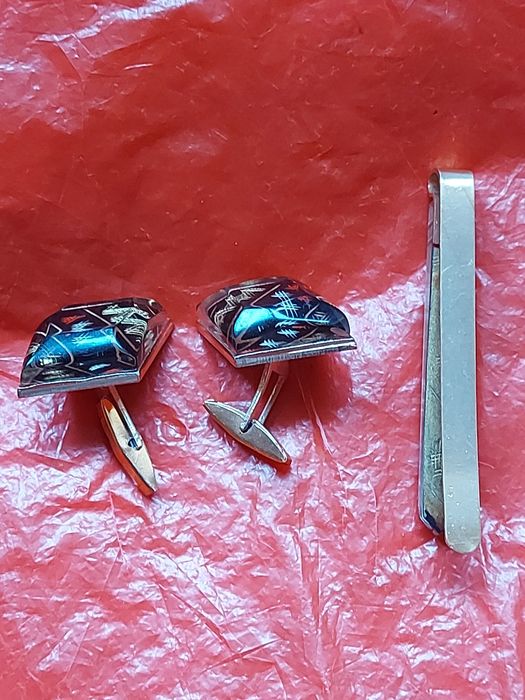 Stare Spinki męskie do mankietów i krawata