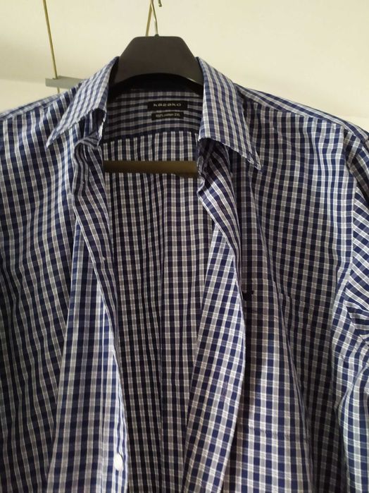 Camisa xadrez azul de homem