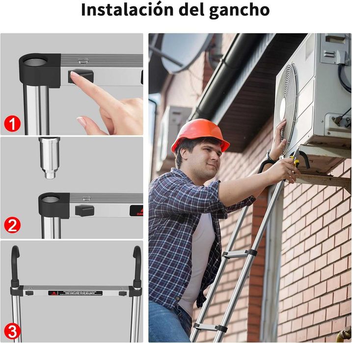 Escada telescópica 4,4 metros aço inoxidável - NOVO - ENVIO GRÁTIS