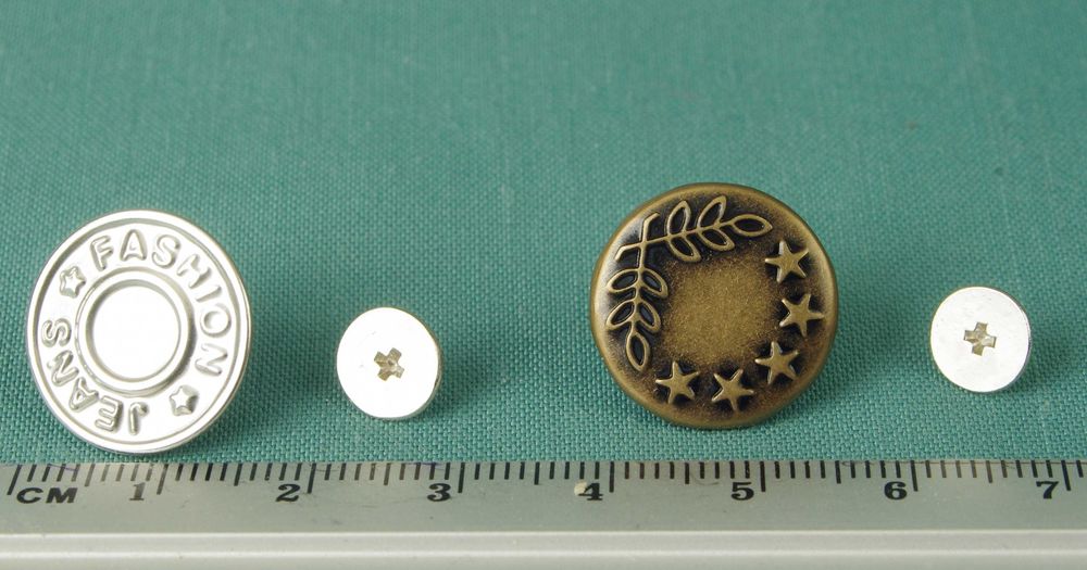 Пуговицы металлические на винтах для ремонта джинсовых вещей