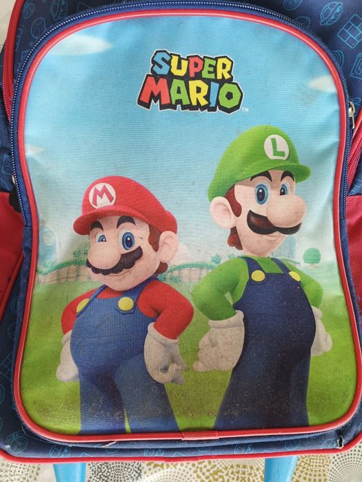 Mochila escolar Super Mário com trolley