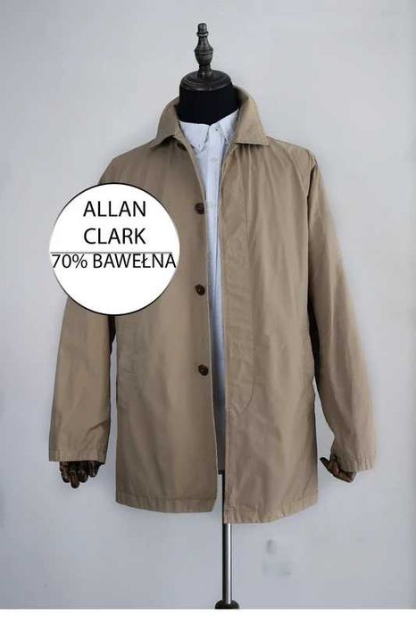 Klasyczny płaszcz męski beżowy Allan Clark Casual Elegance bawełniany 50