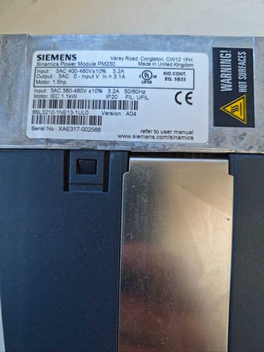 Силовой модуль SINAMICS G120P, P=1,1 кВт, SIEMENS 6SL3210-1NE13-1UL0