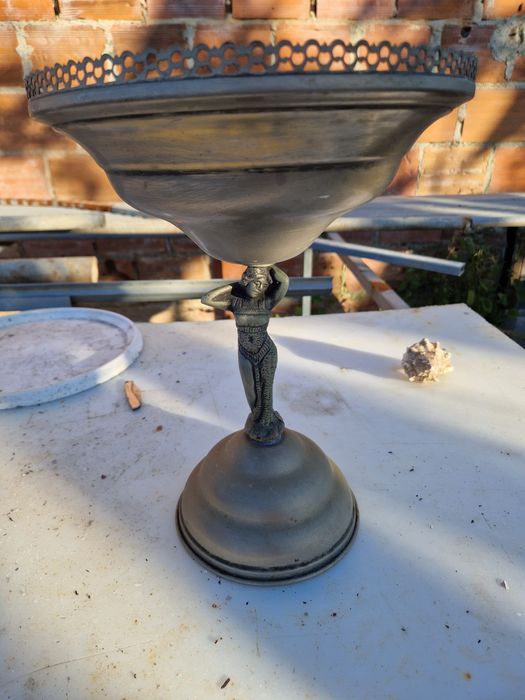 Antique metal fruit bowl