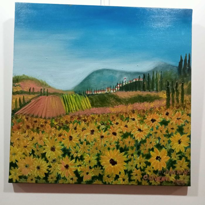 Vendo pintura a óleo (paisagem)