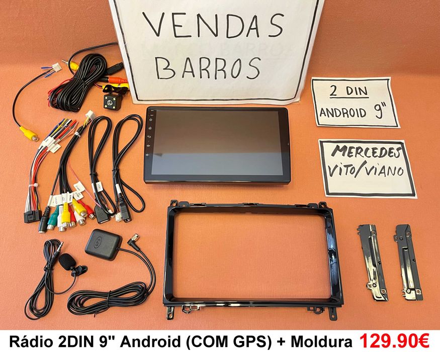 (NOVO) Rádio 2DIN • MERCEDES • Vito Viano (2003 a 2022) Android 4+64GB