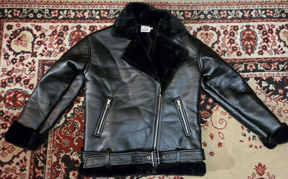 Okazja kurtka Ramoneska eko/skóra ocieplana model Zara czarna M