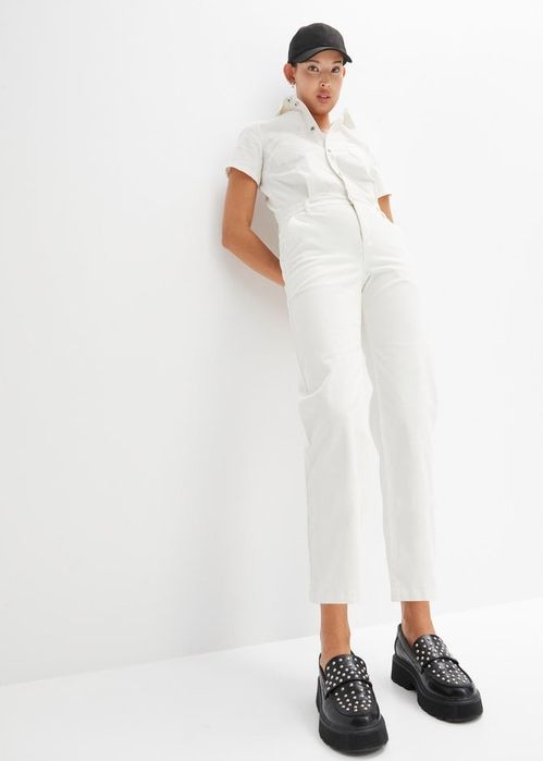 B.P.C kombinezon śmietankowy jeansowy z kołnierzykiem r.40