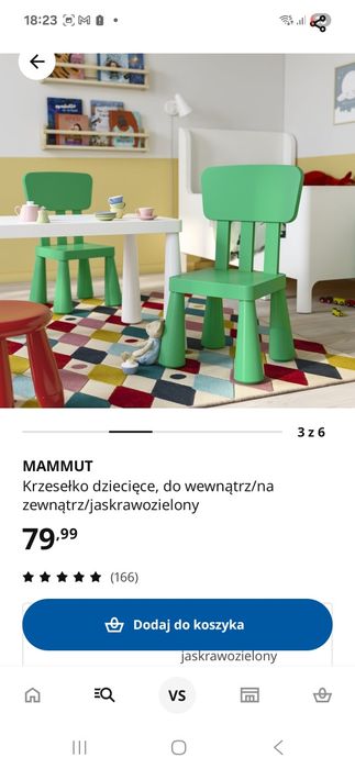 Krzesełko, stolik mammut ikea nowy