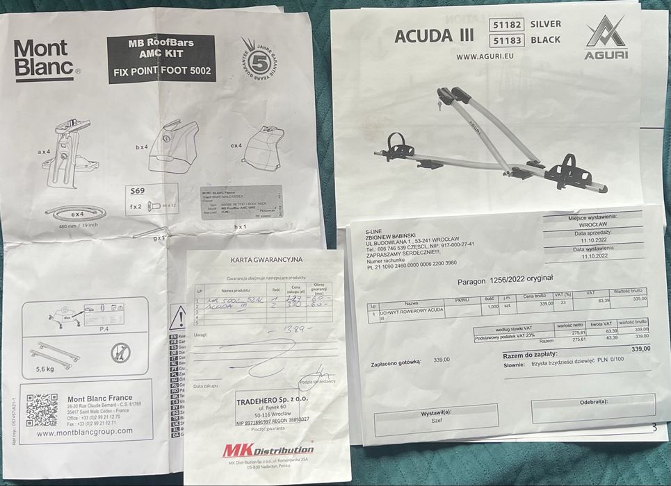 Bagażnik dachowy Mont Blanc Fix Point Foot 5002